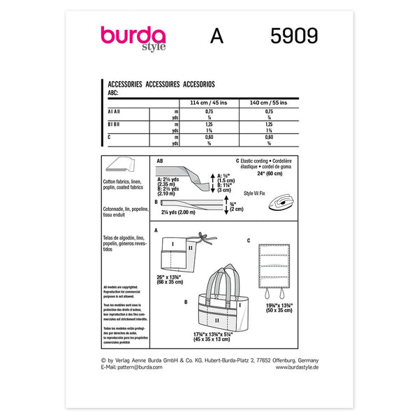 Pattern, Burda, 5909, Gardening Accessories