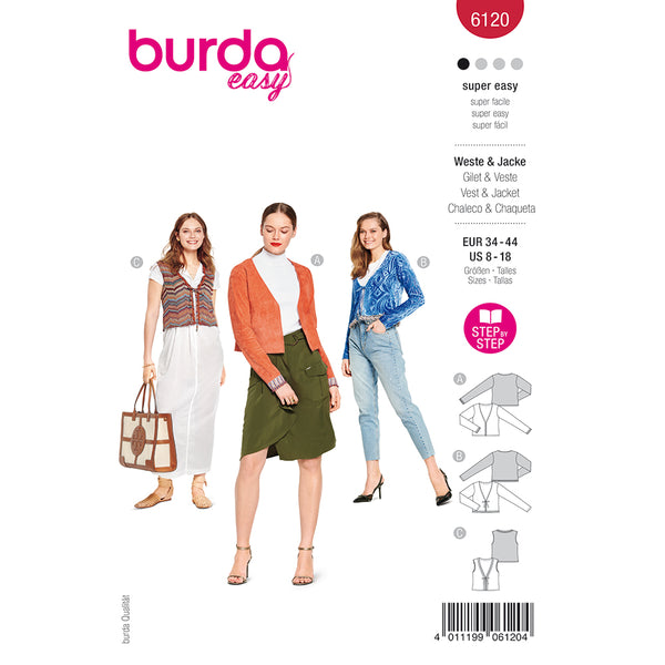 Pattern, Burda, 6120, Jacket, Vest