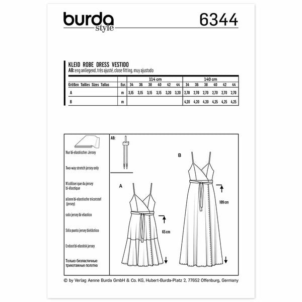 Pattern, Burda, 6344, Wrap Dress