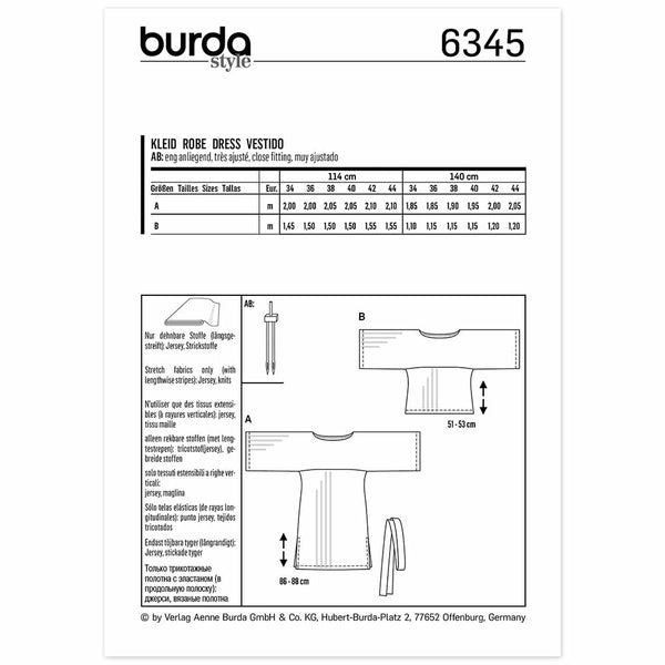 Pattern, Burda, 6345, Dress/Top