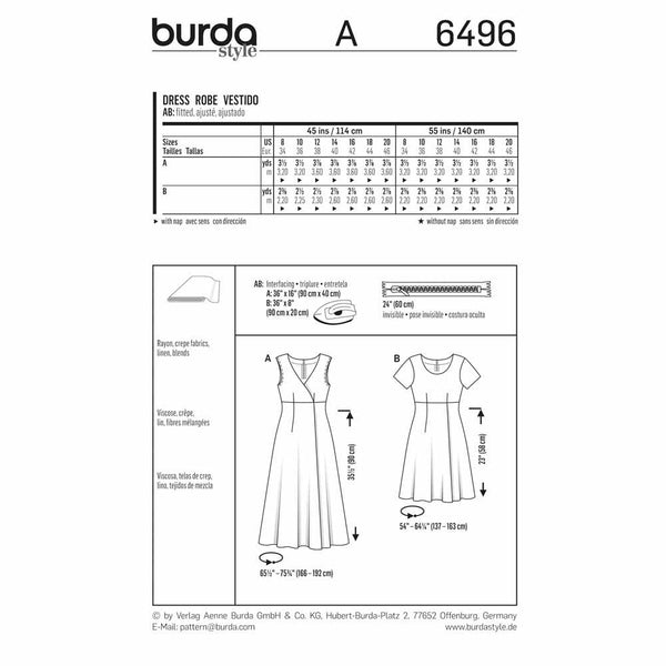 Pattern, Burda, 6496, Dress