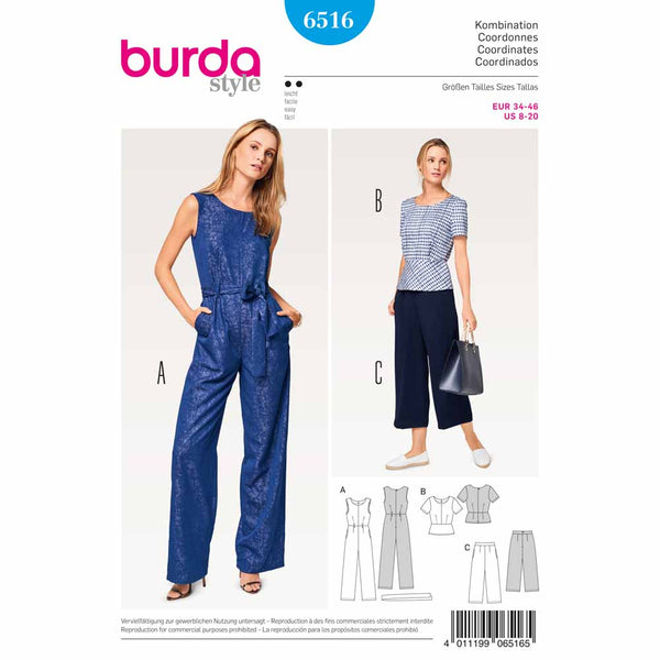 Pattern, Burda, 6516, Jumpsuit, Pant, Top