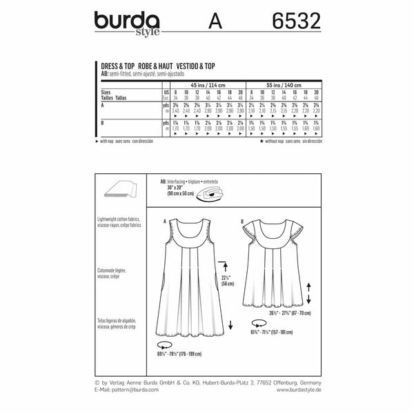 Pattern, Burda, 6532, Dress