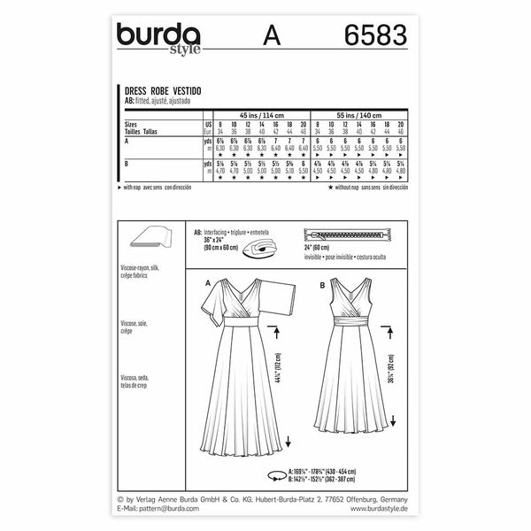 Pattern, Burda, 6583, Dresses