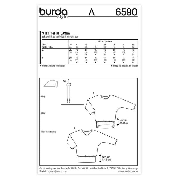 Pattern, Burda, 6590, Ladies T-Shirt