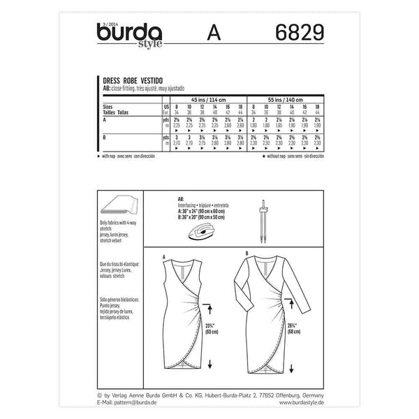 Pattern, Burda, 6829, Dress
