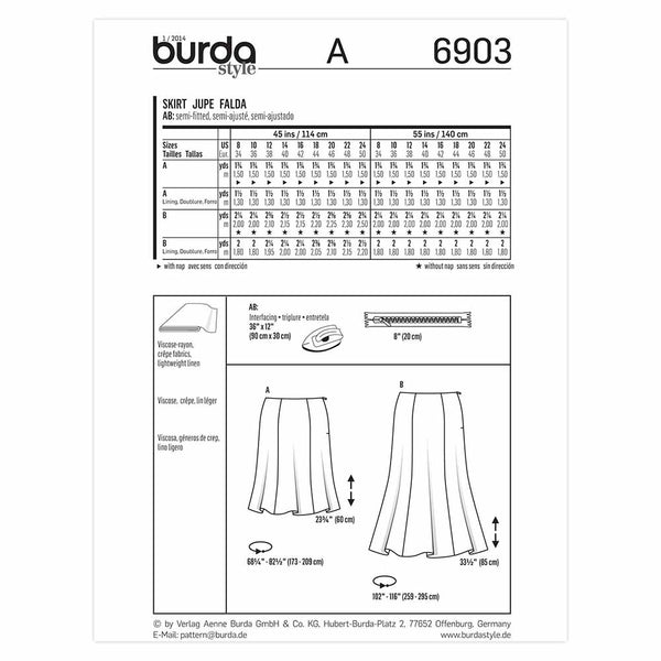 Pattern, Burda, 6903, Skirt