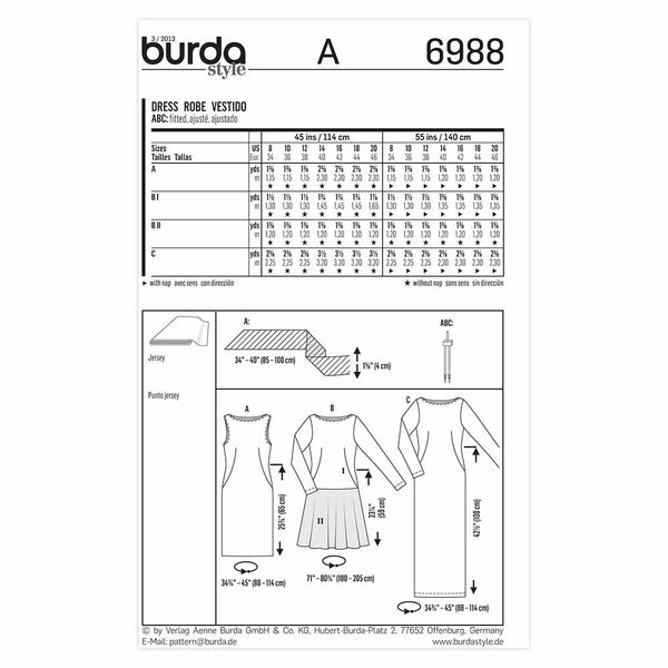 Pattern, Burda, 6988, Dress