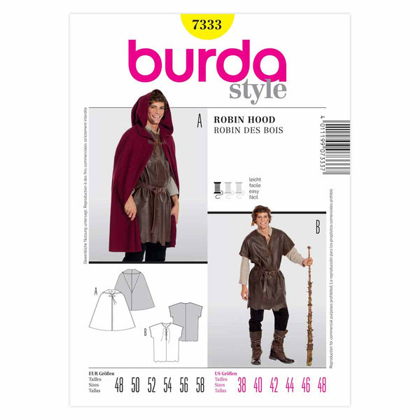Pattern, Burda, 7333, Robin Hood Costume