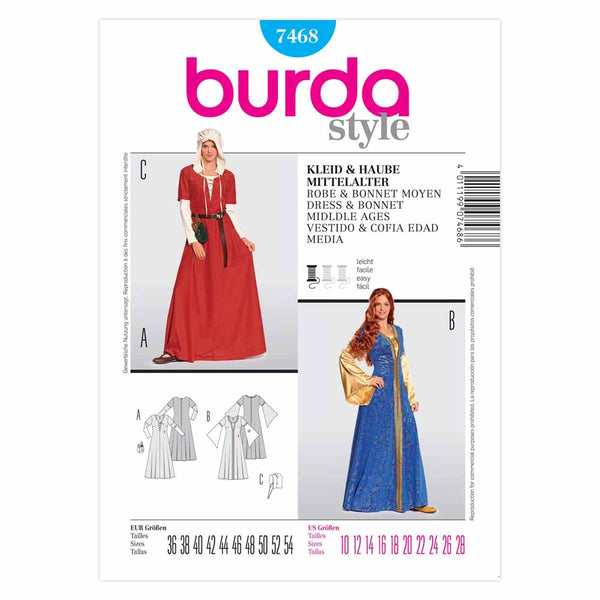 Pattern, Burda, 7468, Medieval Dress