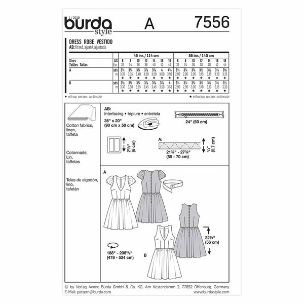 Pattern, Burda, 7556, Dress