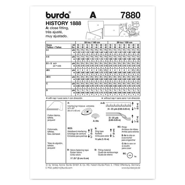 Pattern, Burda, 7880, 1888 Prairie Gown, Historical