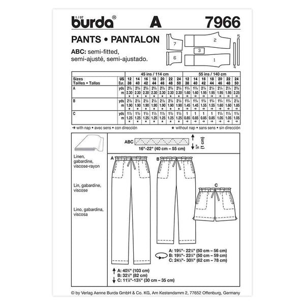Pattern, Burda, 7966, Lingerie