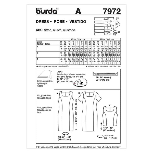 Pattern, Burda, 7972, Dress