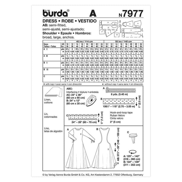 Pattern, Burda, 7977, Historical Dress