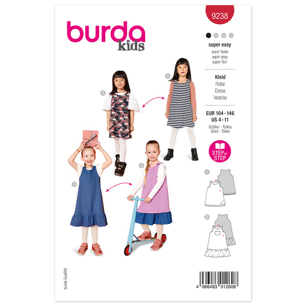 Pattern, Burda, 9238, Kids Dress