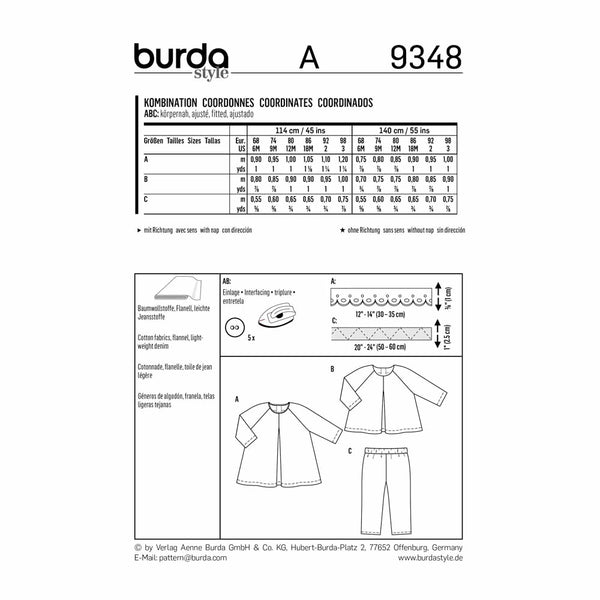 Pattern, Burda, 9348, Kids Preschool Coordinates