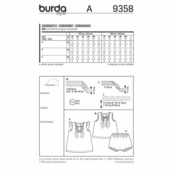 Pattern, Burda, 9358, Kids Dress
