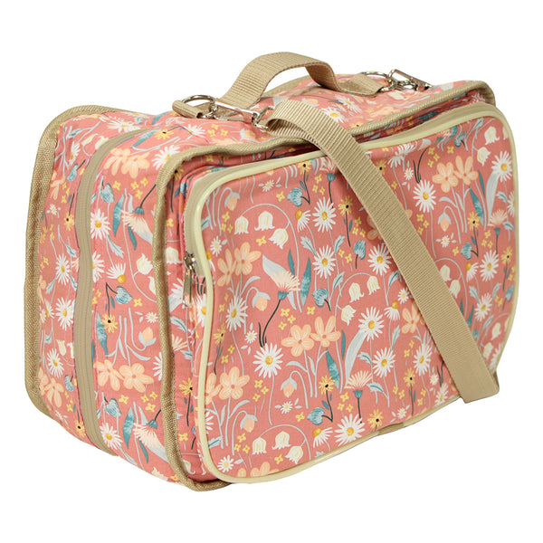 Craft / Accessories Organizing Tote- Floral Dark Pink - 33 x 25 x 13cm (13in x 10in x 5in)