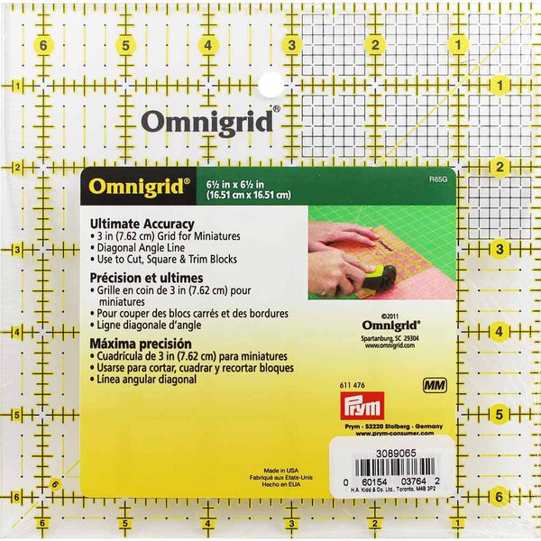 Ruler Omnigrid 6 1/2in x 6 1/2in With Grid