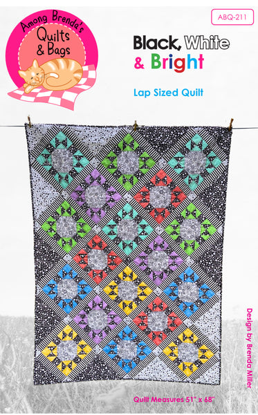 Pattern, ABQ, Black, White & Bright Lap Quilt     ABQ-211
