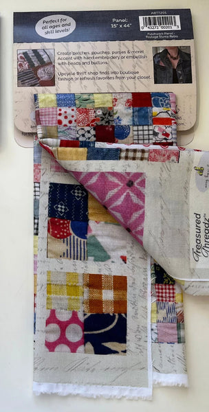 Fabric, Treasured Threadz® Quilt Block Panel - Postage Stamp Retro # ABTT201