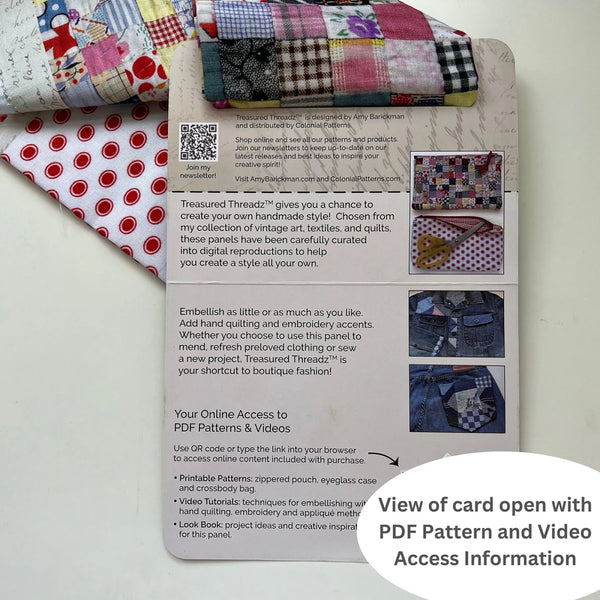Fabric, Treasured Threadz® Quilt Block Panel - Postage Stamp Retro # ABTT201
