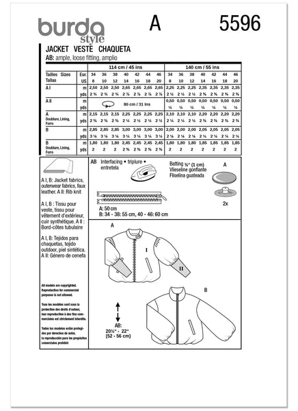 Pattern, Burda, Green, Misses' Jackets, 5596