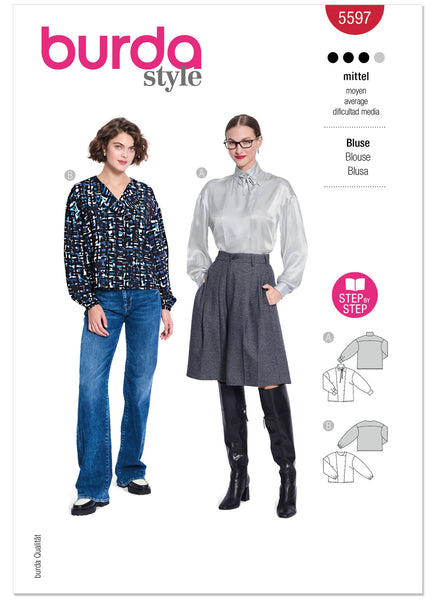 Pattern, Burda, Red, Misses' Blouse, 5597