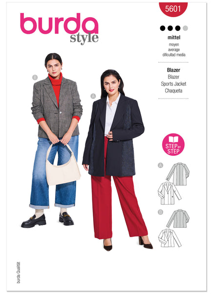 Pattern, Burda, Red, Misses' Jackets, 5601