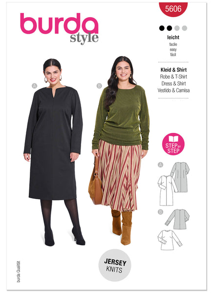 Pattern, Burda, Red, Misses' Dress & Shirt, 5606