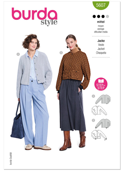 Pattern, Burda, Green, Misses' Jacket, 5607