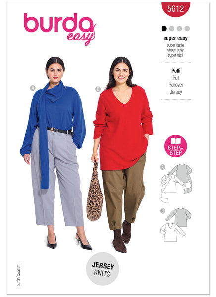 Pattern, Burda, Red, Misses' Sweater, 5612