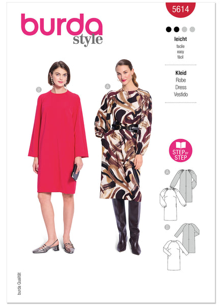 Pattern, Burda, Red, Misses' Dresses, 5614