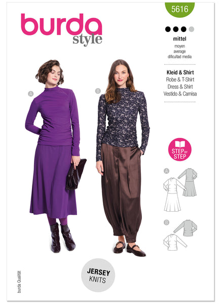 Pattern, Burda, Green, Misses' Dress & Top, 5616