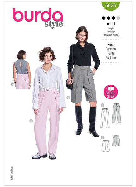 Pattern, Burda, Green, Misses' Pants & Shorts, 5626