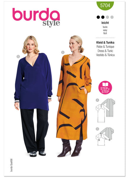 Pattern, Burda, 5704 Misses' Dress and Tunic