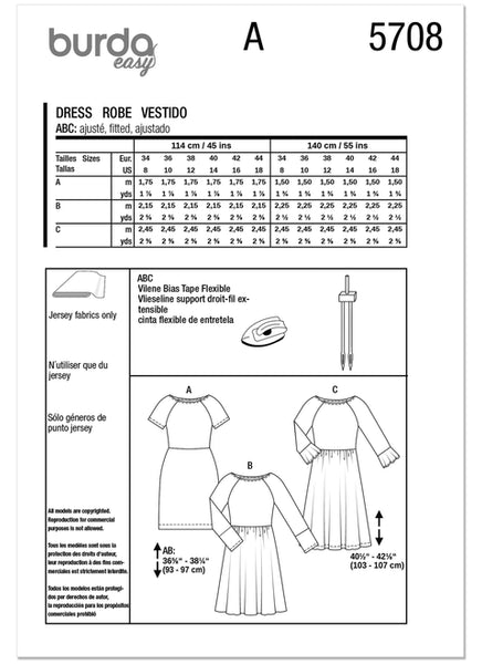 Pattern, Burda, 5708 Misses' Dresses