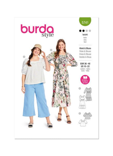 Pattern, Burda, 5741, Misses' Blouse and Dress
