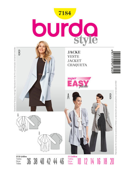 Pattern, Burda, 7184, Cascade Jacket