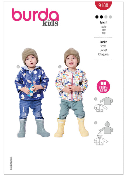Pattern, Burda, Red, Toddlers Jackets, 9188