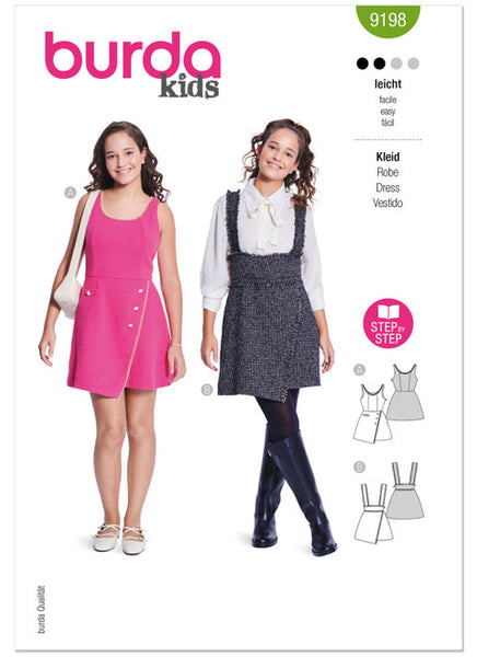 Pattern, Burda,9198 Children's Dress and Skirt