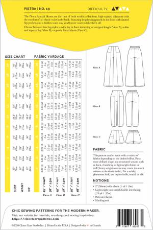 Pattern, Pietra Pants and Shorts CCP19