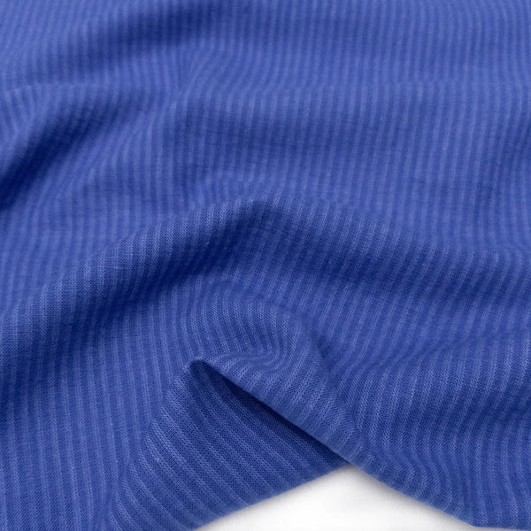 Fabric, Eden Stripe Yarn Dyed Cotton Linen Blend Azure, 2914