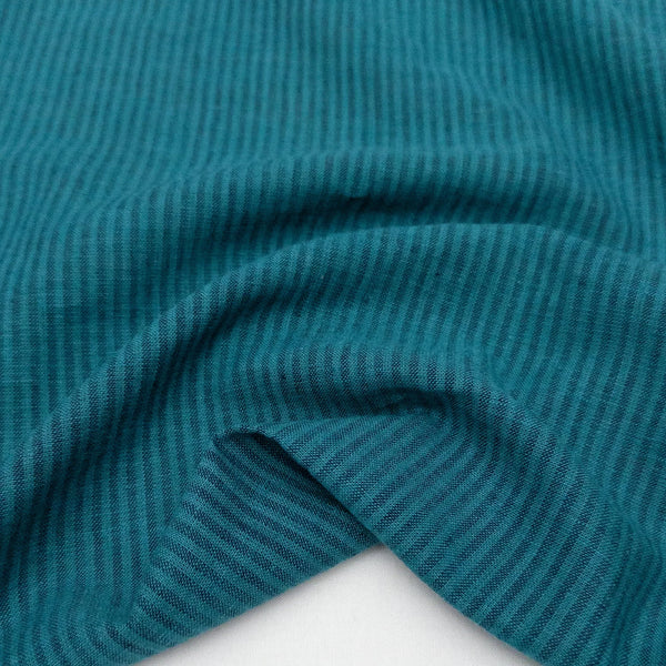 Fabric, Eden Stripe Yarn Dyed Cotton Linen Blend Jewel, 2914