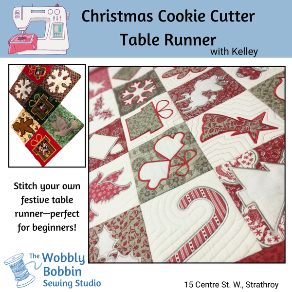 Class, Cookie Cutter Embroidered Christmas Runner