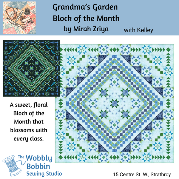 Class, Grandmas Garden Block-of-the-Month Quilt, 12 months starting October 2026