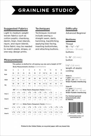 Pattern, Austin Dress, Size 0-18,     # GS13005-018
