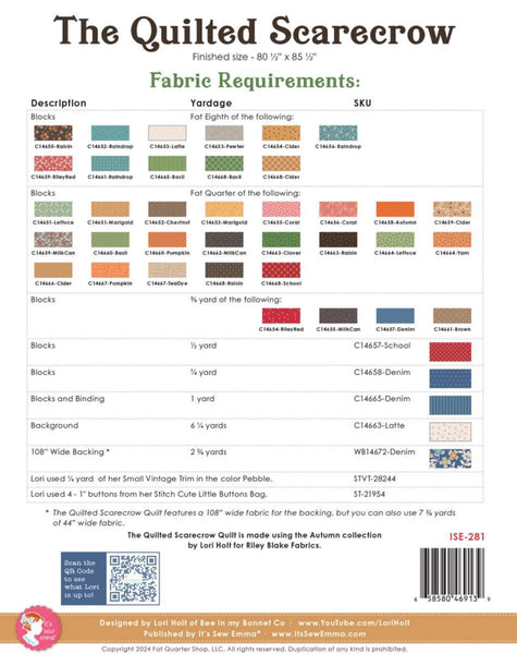Pattern, The Quilted Scarecrow, ISE281