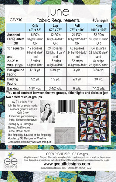 Pattern, "June" Stripology Mixer Quilt